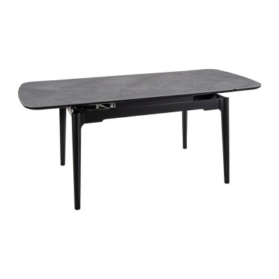 Стол обеденный SIGNAL SENTO серый лак/черный 120-180/80